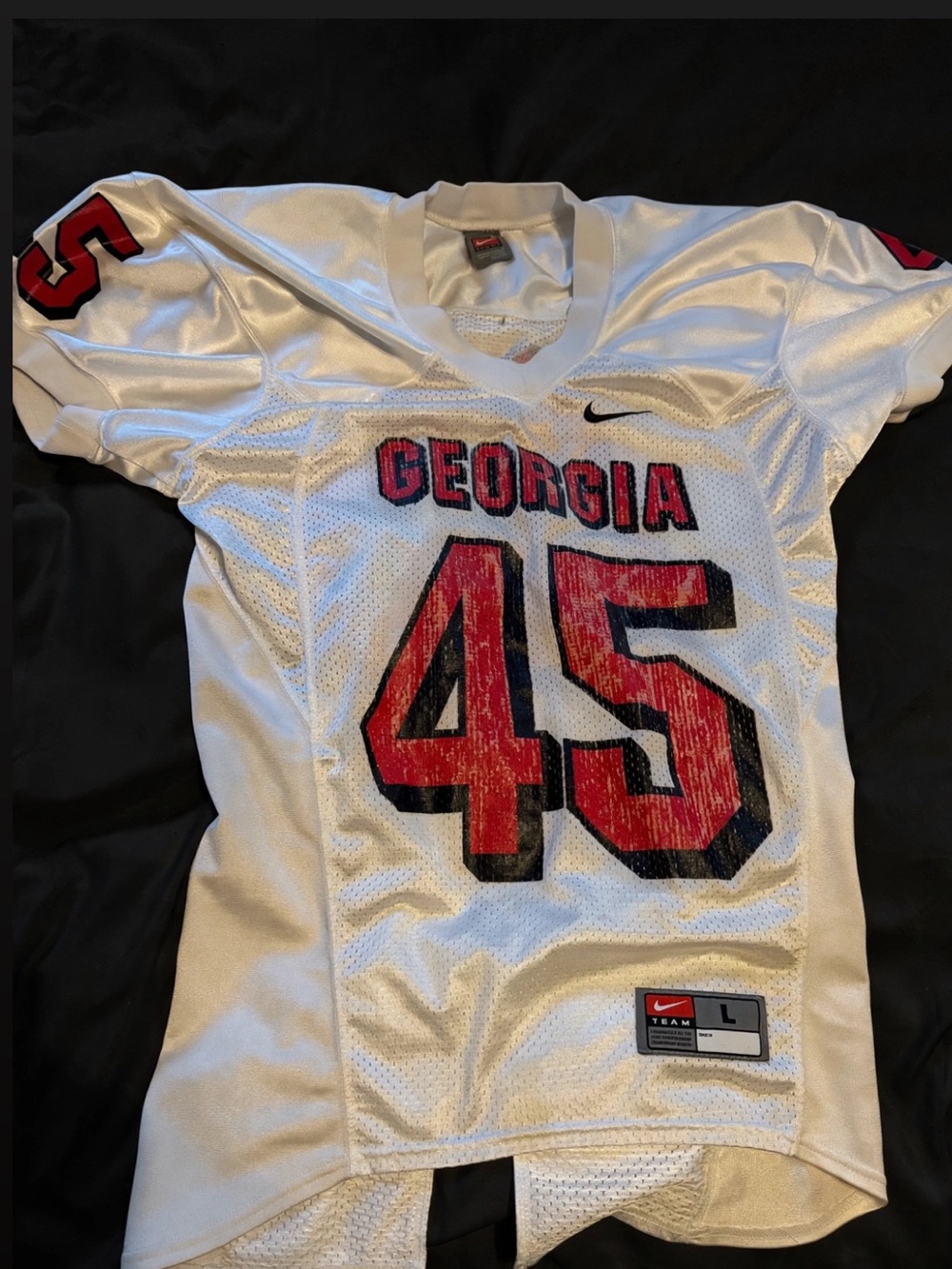 Nike Kids White Georgia Football Jersey with Red & Black Accents